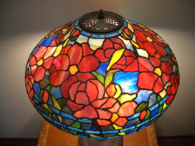 ステンドグラス（大）スタンド 赤＆青 ステンドグラス インテリア