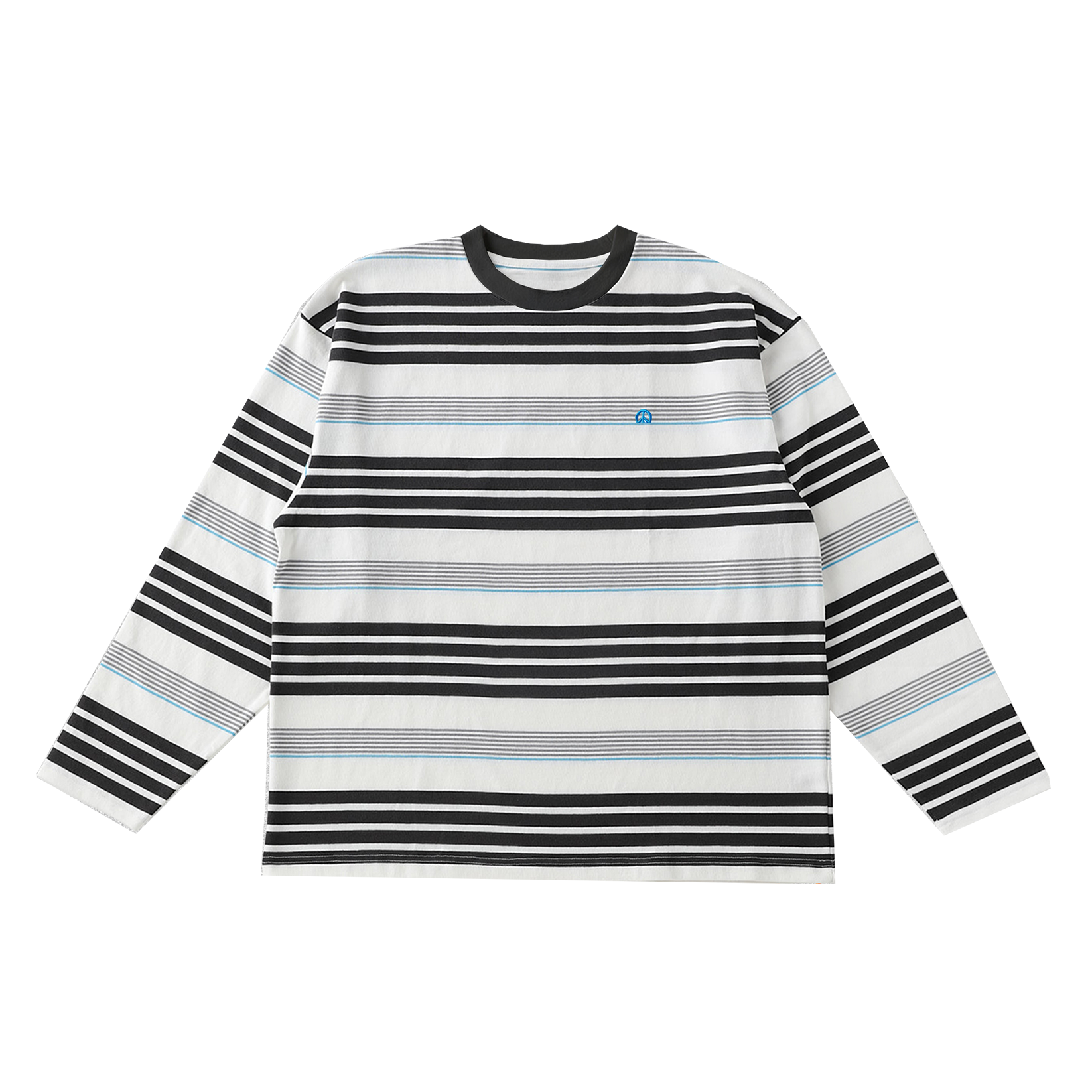 MUZE®︎ TURQUOISE LABEL ×47L - BORDER_LONG_SLEEVE T-SH(WHITE