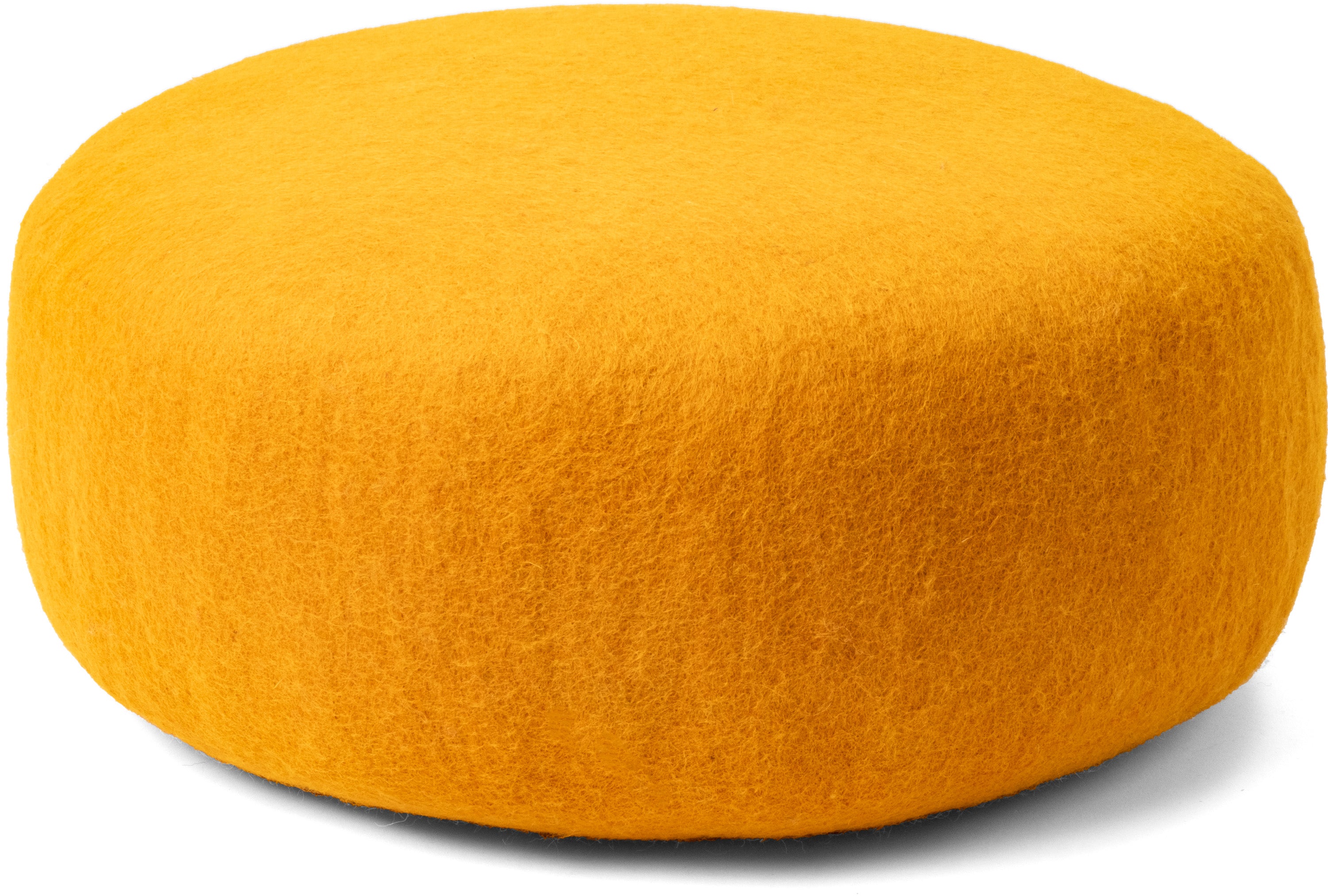 Risa - Ochre yellow colour pouf made of 100% pure new wool | myfelt