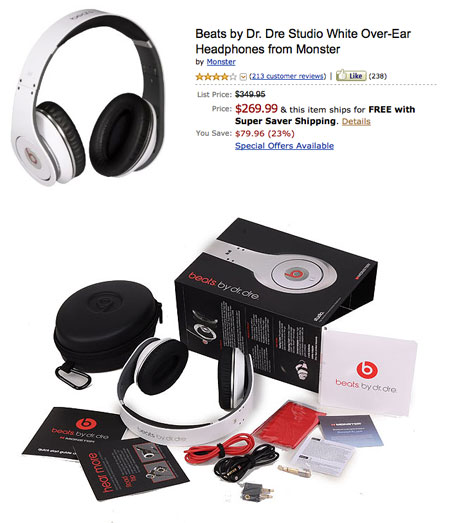Monster Beats by Dr. Dre Studio Limited White Over-Ear Headphones
