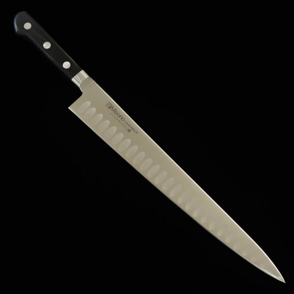 ミソノMISONO モリブデン鋼 筋引 サーモン型 黒合板柄 （240/270mm