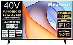 比較2026'【フルHD】大画面テレビ36機の性能とおすすめ ：40v型 42型