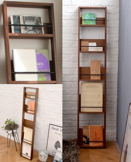 立て掛けマガジンラック シックなナチュラル感とモダンさが印象的な