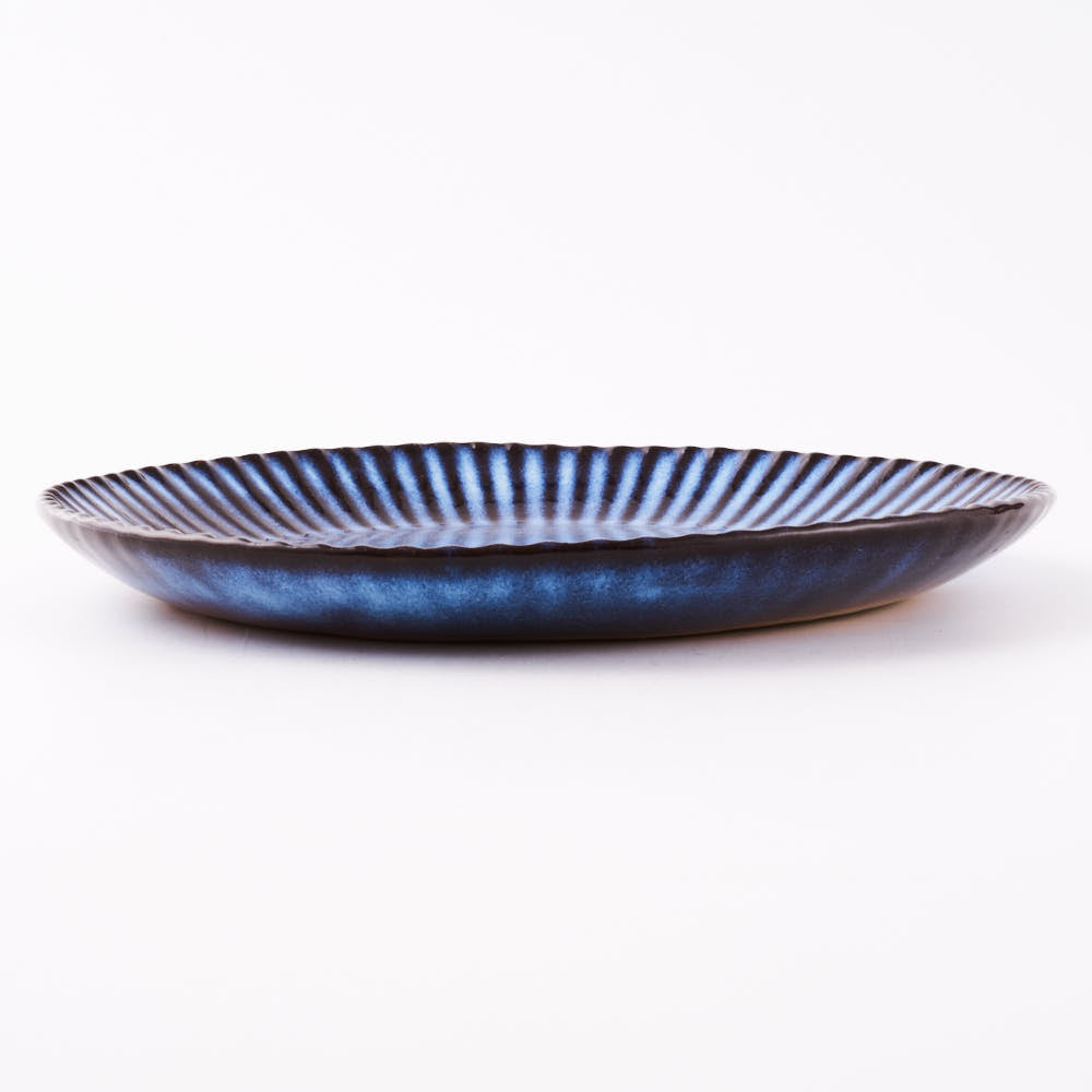 萩焼 松光山 輪花7寸皿 青萩釉 ¥3,630 大人の焼き物