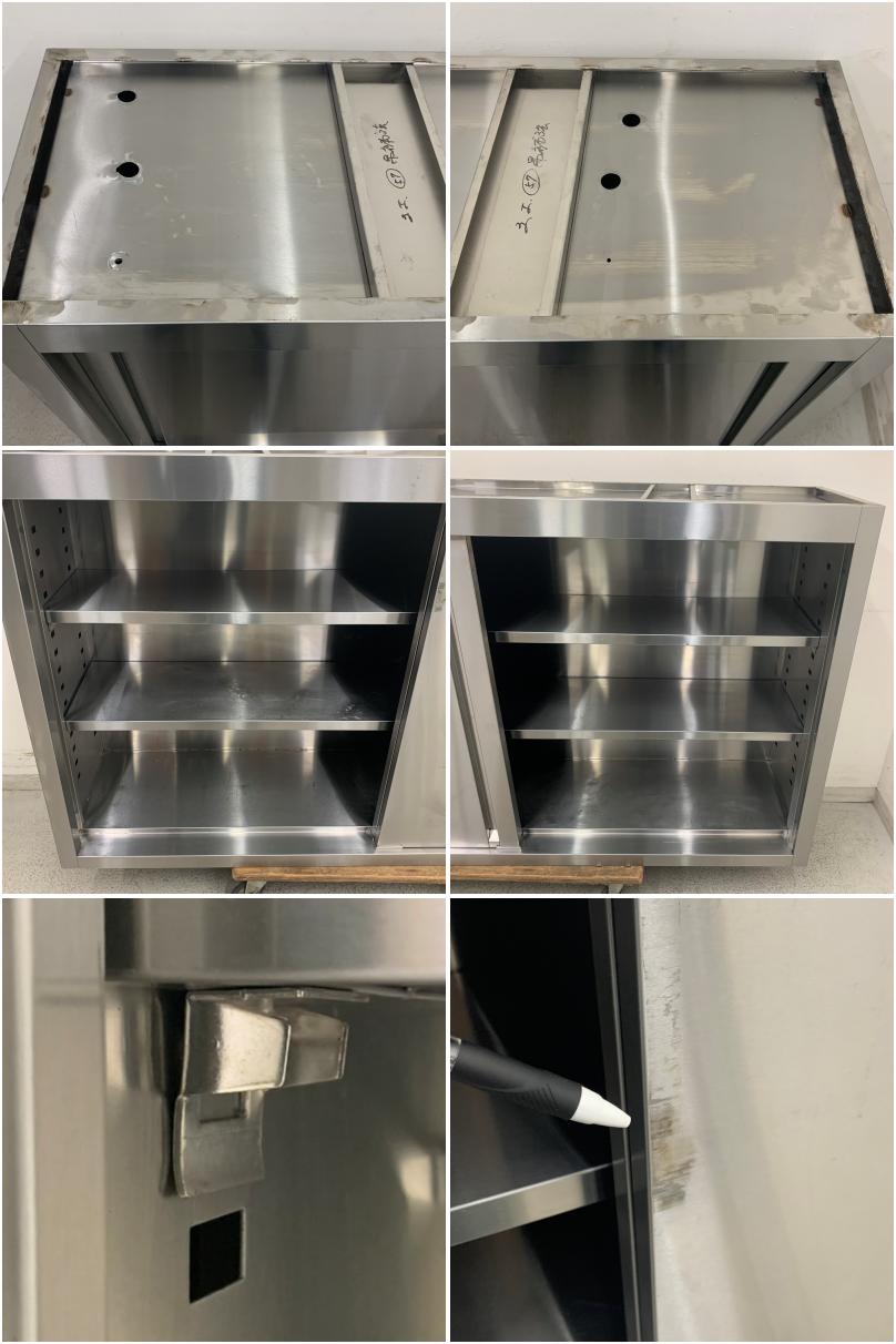 中古】 A07955 吊戸棚 ステンレス 戸棚 W1470 x D350 x H850 mm