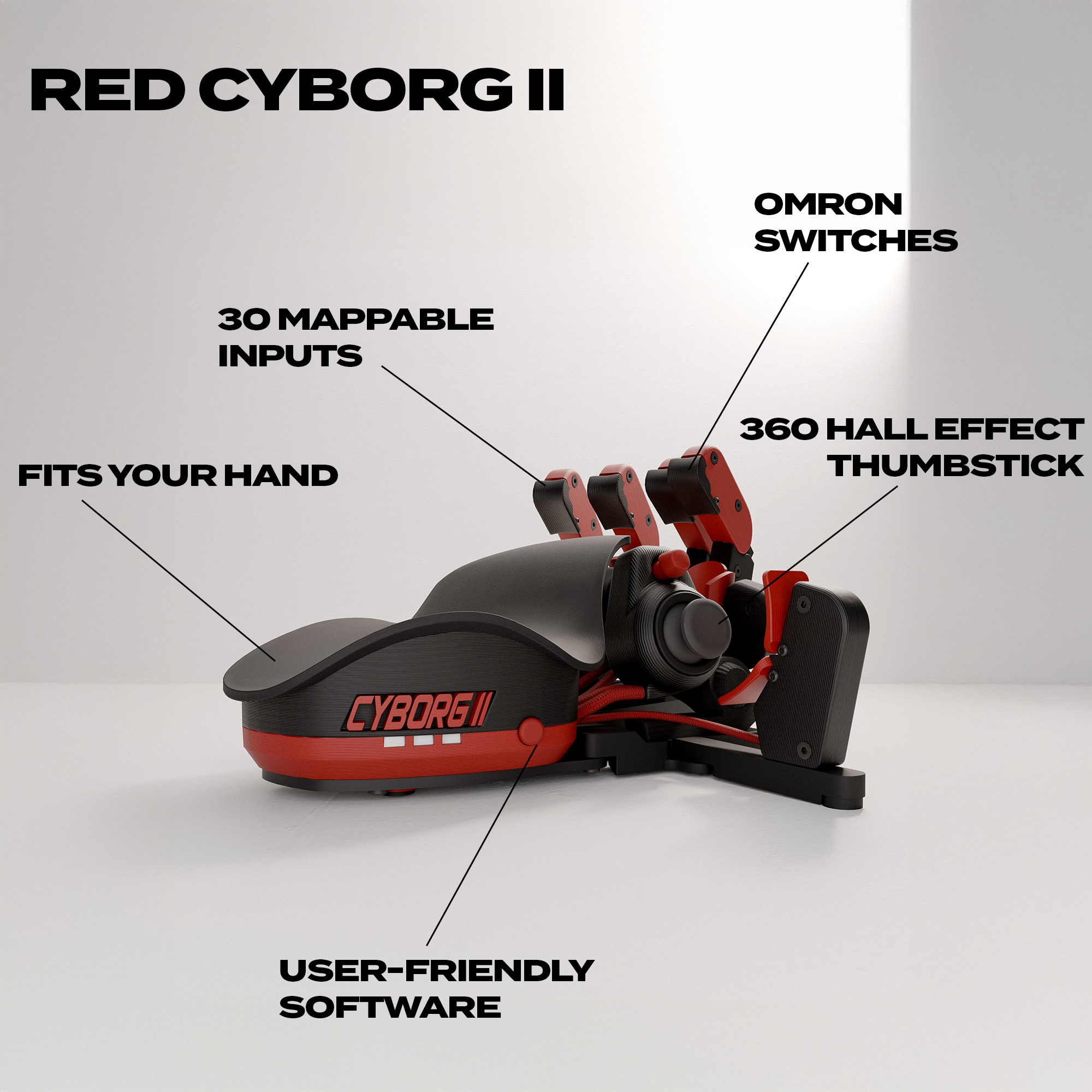 Red Azeron Cyborg II: Ergonomic Keypad For PC Gaming