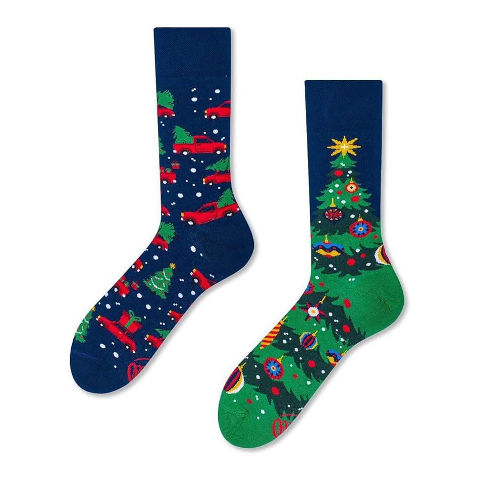 reguler socks / Xmas Tree【many mornings メニ―モーニングス