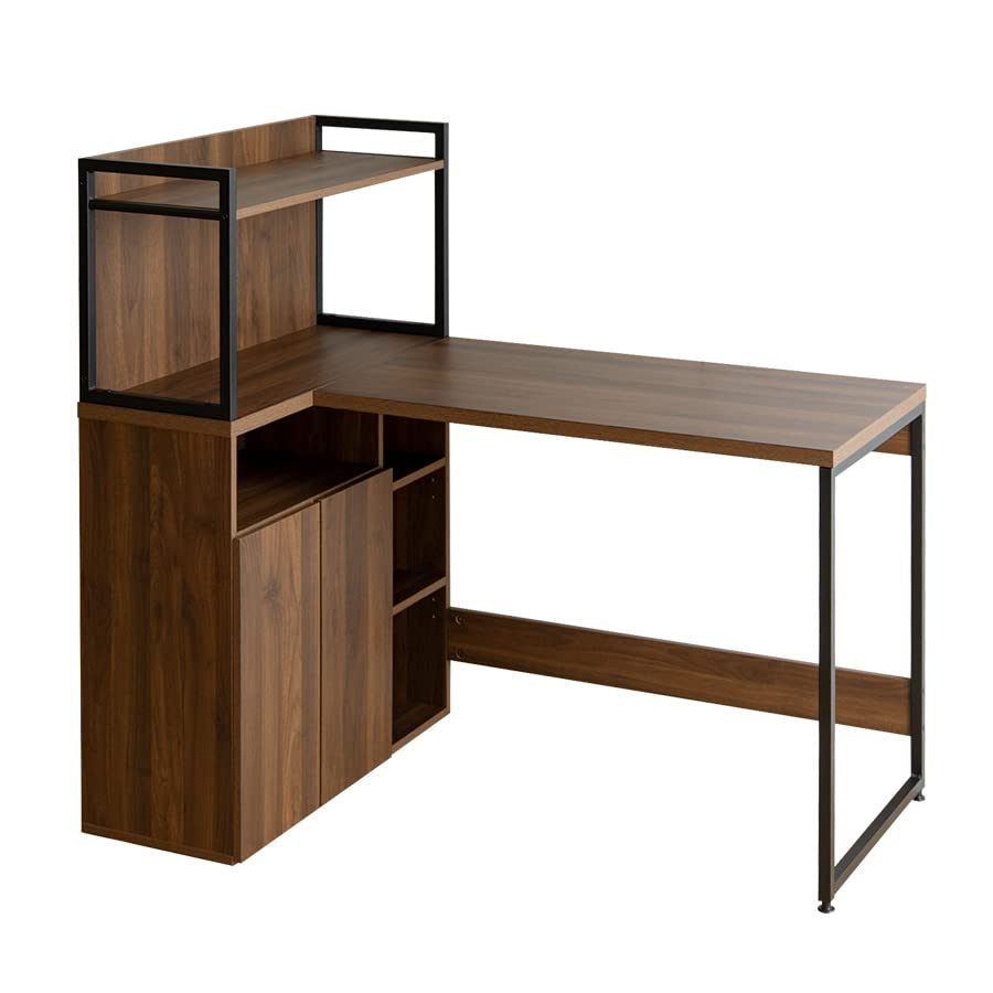 パソコンデスク PCデスク ラック付きデスク L字 収納付き 収納 大容量