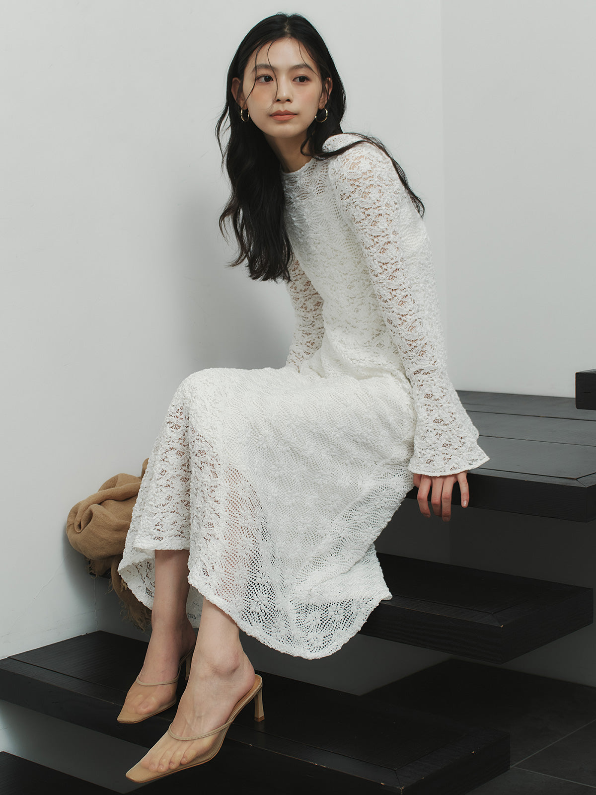 シュリンクレースパネルワンピース
