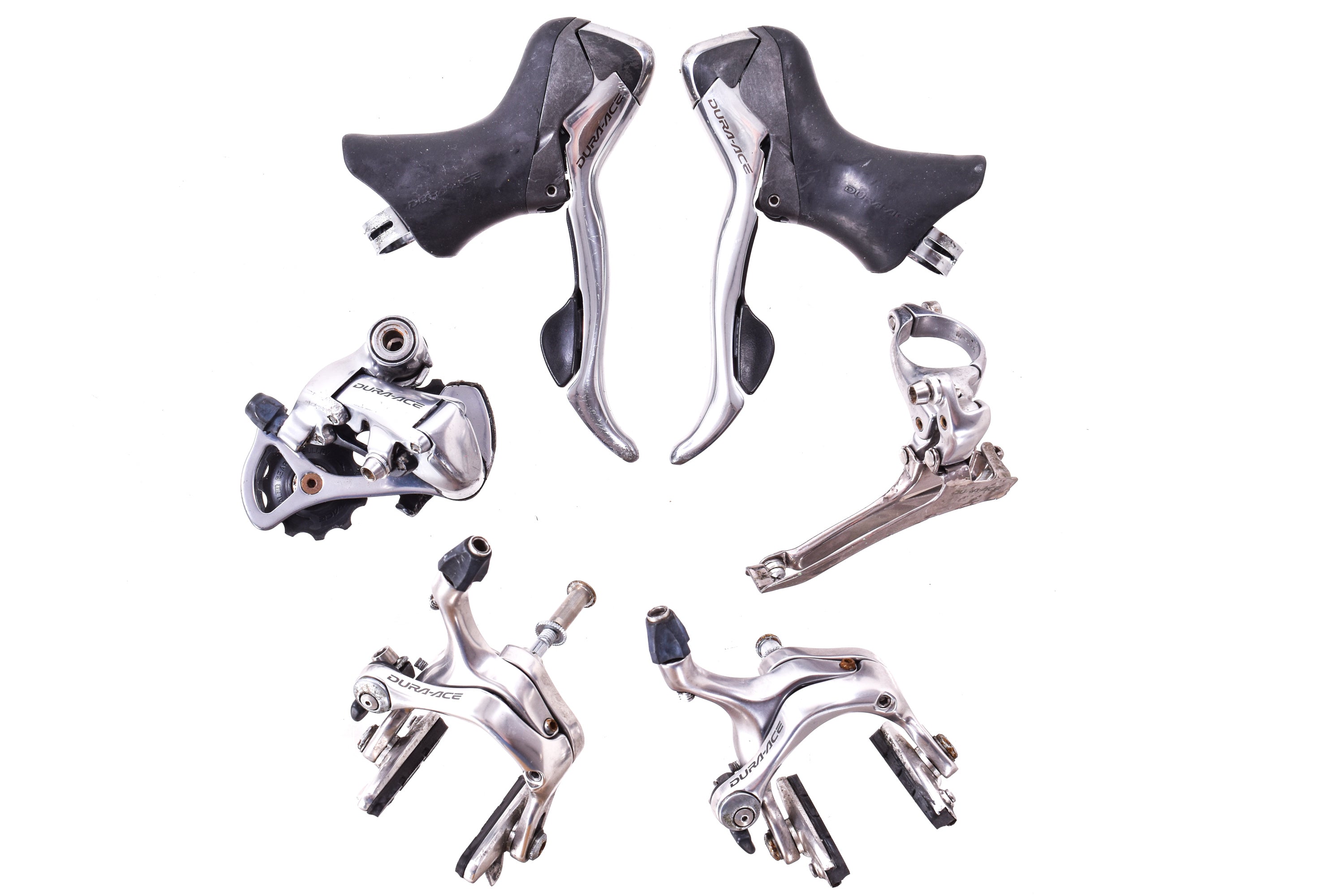 USED Shimano Dura-Ace 7800 2x10 speed Road Groupset ST, RD, FD, BR Sil