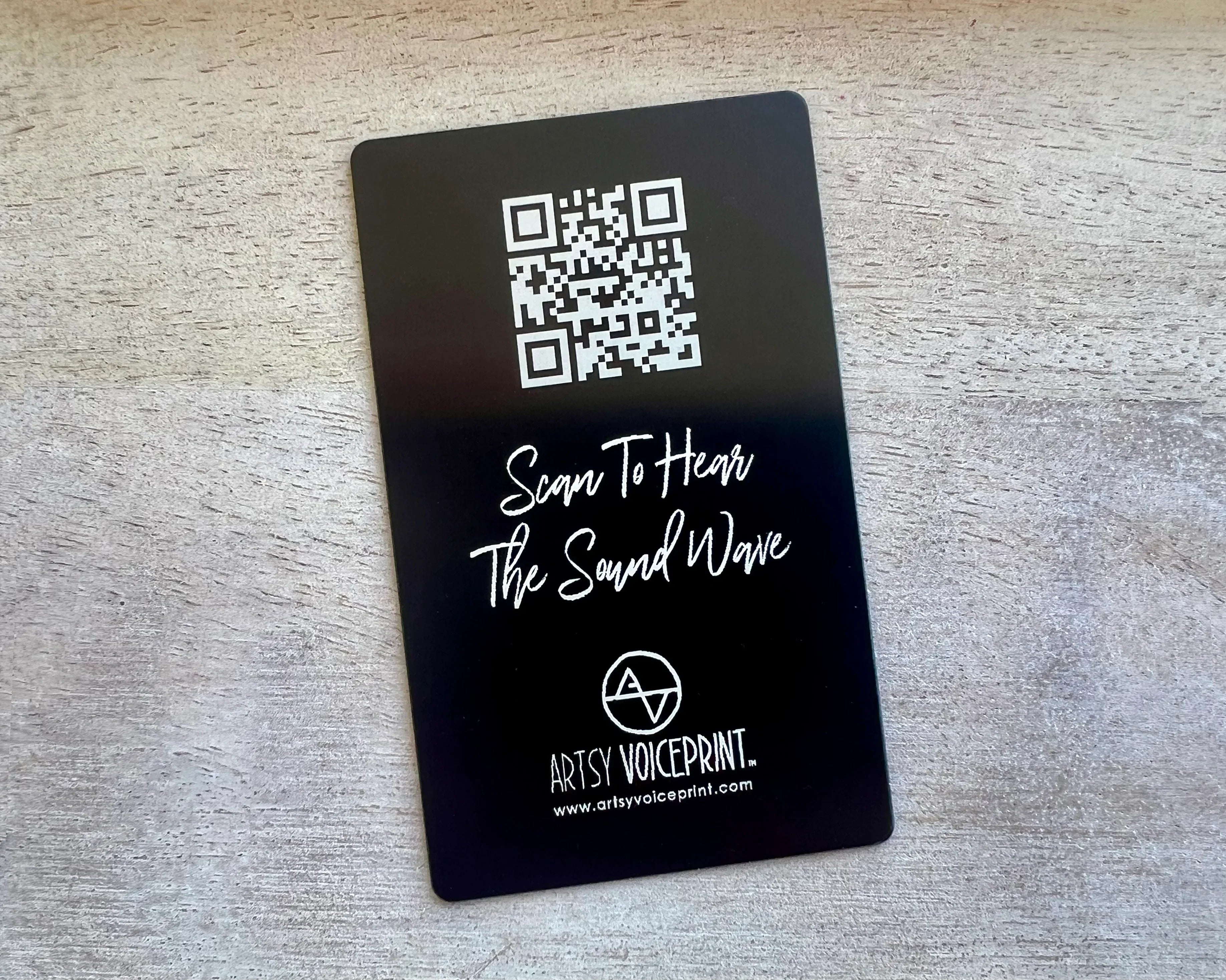 Engraved Metal QR Card – Artsy Voiceprint
