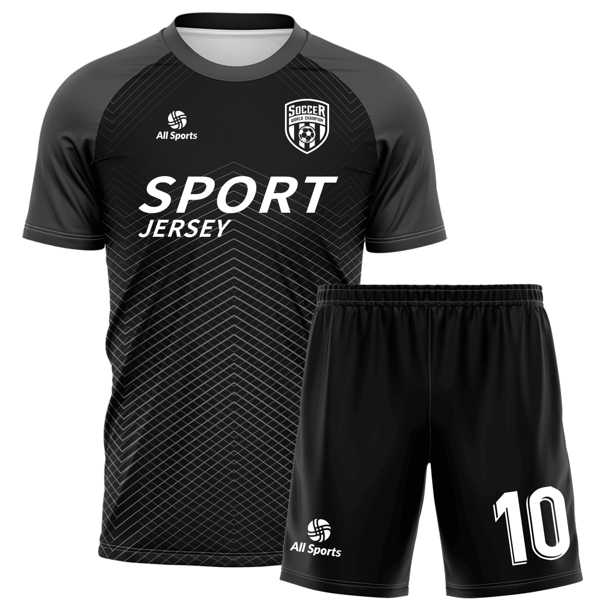 All Sports | 昇華 サッカー ユニフォーム 上下セット 作成 FY2377・黒