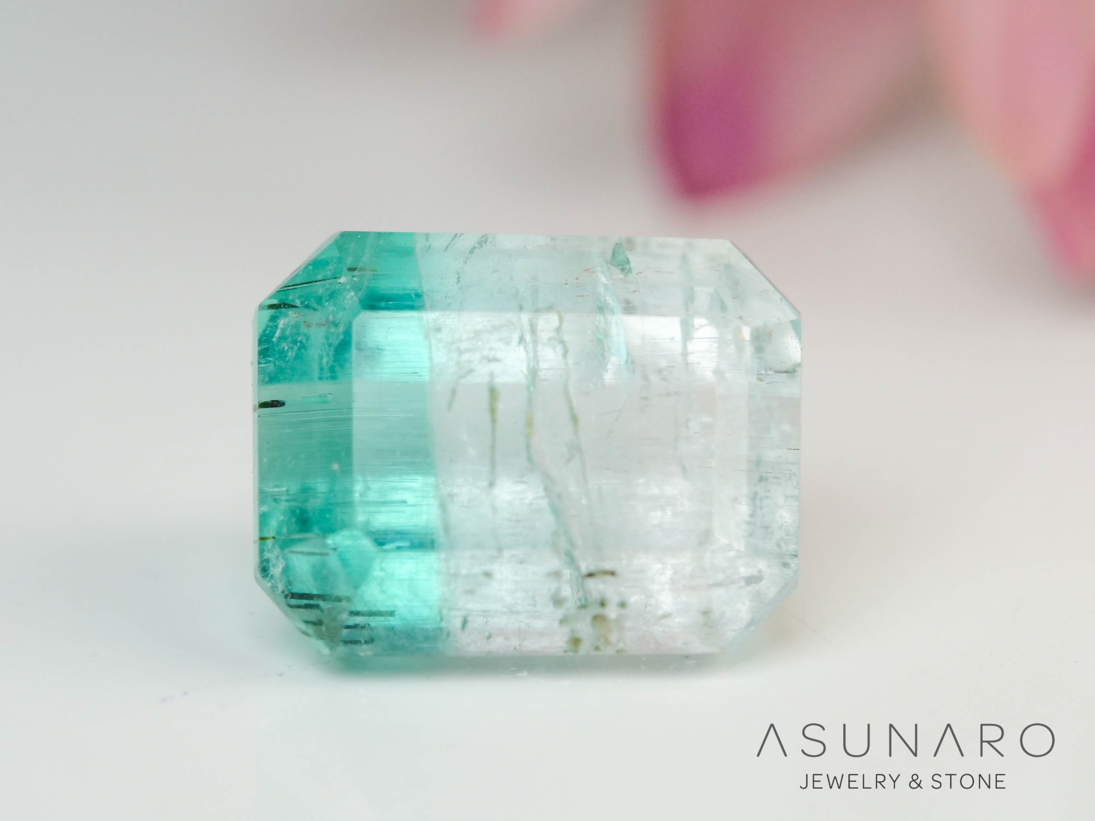 ティファニーカラー バイカラートルマリン エメラルドカット