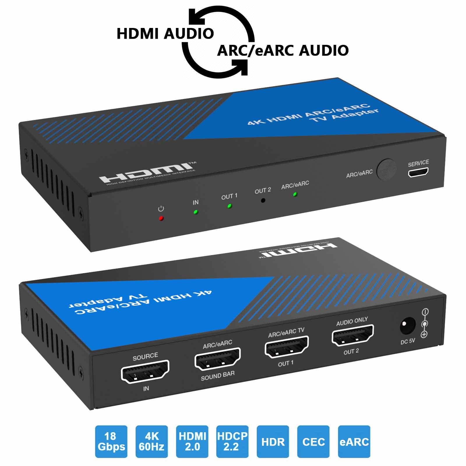 4K HDMI ARC/eARC Audio Adapter Converter-BUNGPUNG