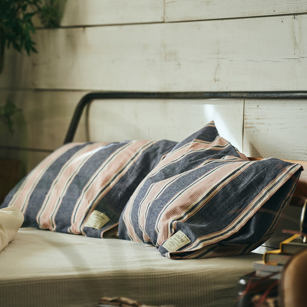 WEB限定】THE STRIPES Pillow Case / NAVY – BasShu Online Store