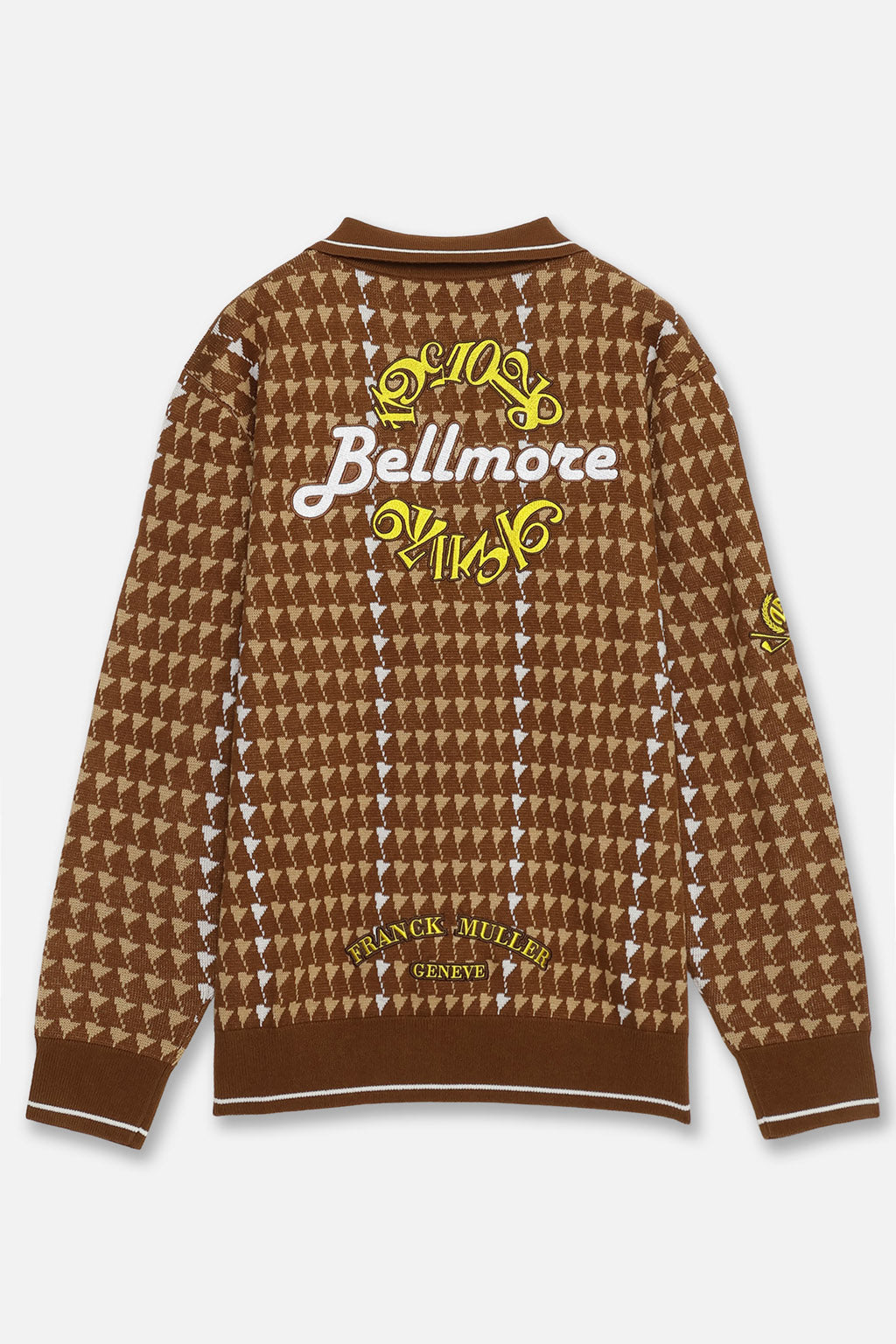 FRANCK MULLER×BELLMORE COLLAB PATTERNED L/S KNIT - BROWN
