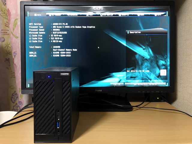 新メインマシン作成記（ASRock DeskMini A300 と AMD Ryzen 5 2400G