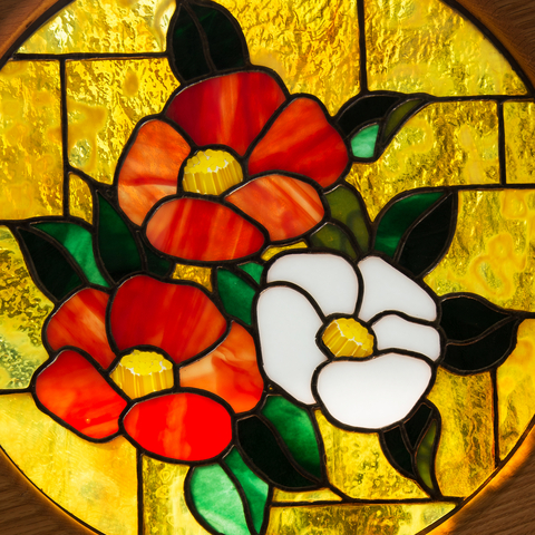 つばきの丸パネル :: 「みきBLOG」 ステンドグラス工房の一日 :: みき