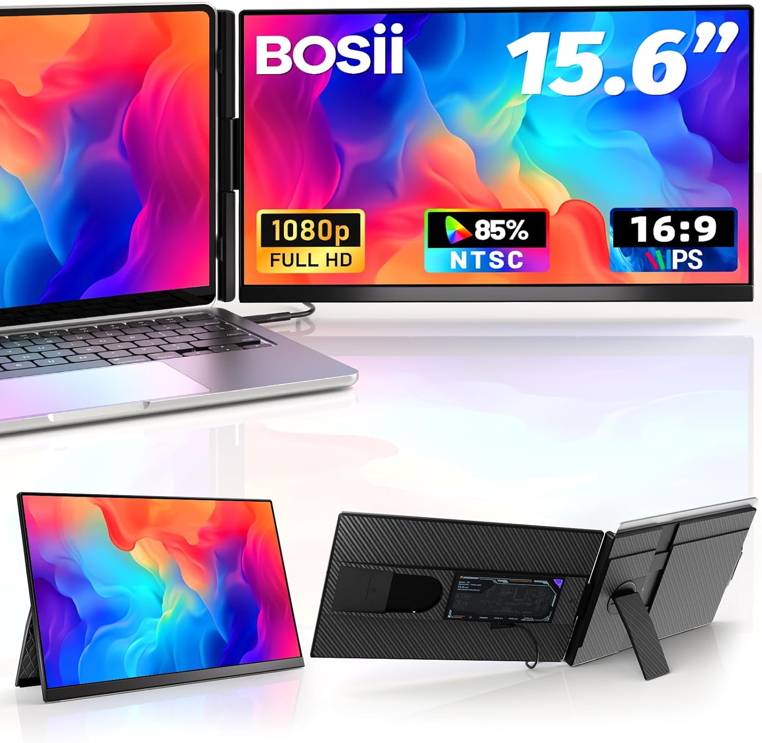BOSII P5 15.6″ Dual Laptop Screen Extender Monitor – Bosii