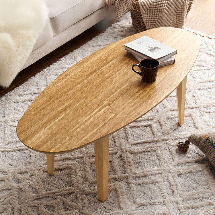 布団がいらないこたつテーブル 幅120 楕円形 カジュアルこたつ 天然木