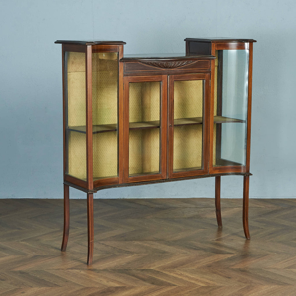 英国 アンティーク キュリオケース ディスプレイキャビネット #84038
