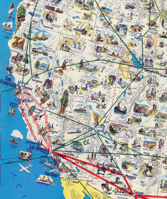 Old Map of United States of America 1945 Vintage Map Wall Map