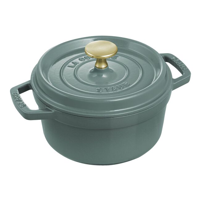 ストウブ 鋳物ホーロー鍋 ピコ・ココット 16 cm, ラウンド, ユーカリ