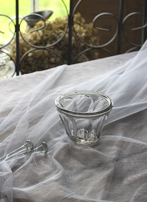 フランスアンティークガラス雑貨 円錐のジャムポット 口元直径11cm