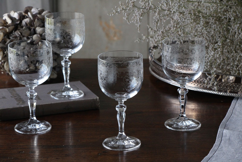 ロレーヌ地方デッドストック赤ワイングラス フランスアンティーク