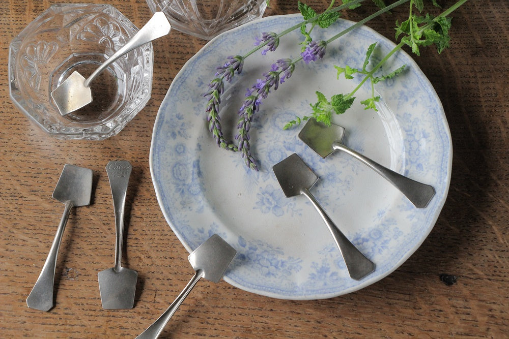 9本あり！レアなキャビア用スプーン（2x8cm） フランスアンティーク