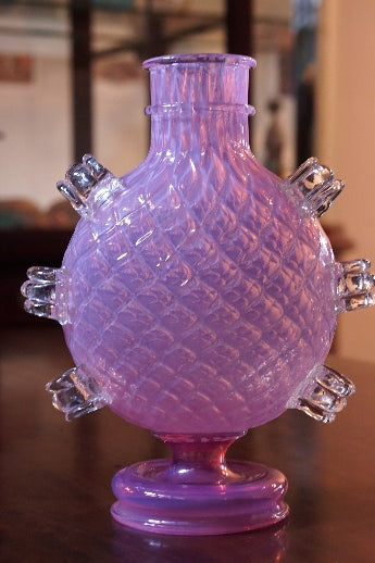 ムラーノガラス（ベネチアングラス）花瓶／花器「春にたくす」乳白