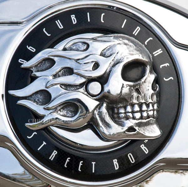 Air cleaner insert Twin Cam - Flaming Skull – Chrome Dome