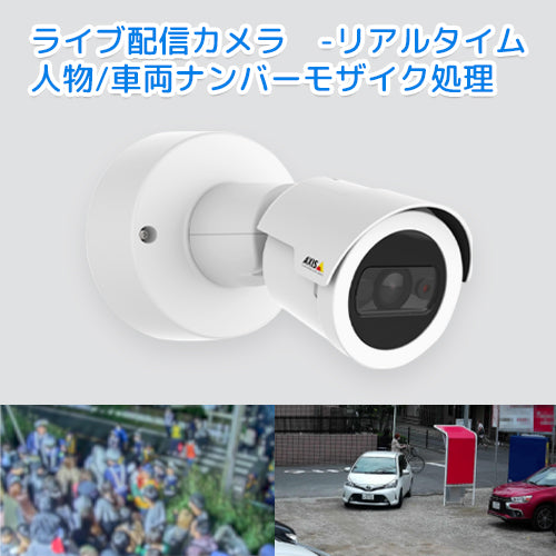 ライブ配信カメラ -リアルタイム人物/車両ナンバーモザイク処理