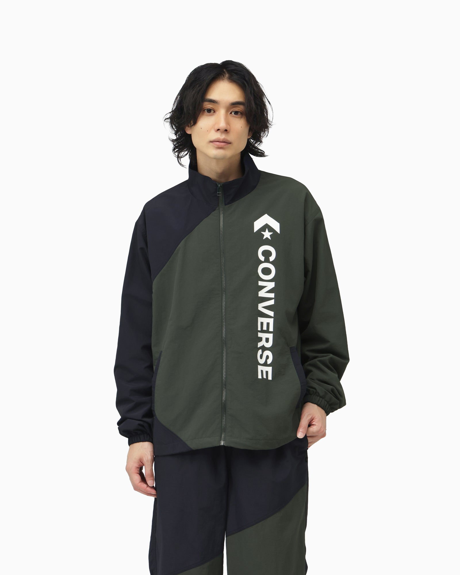 CS COL BLOCK JACKET MENS (ネイビー/ダークグリーン)– コンバース