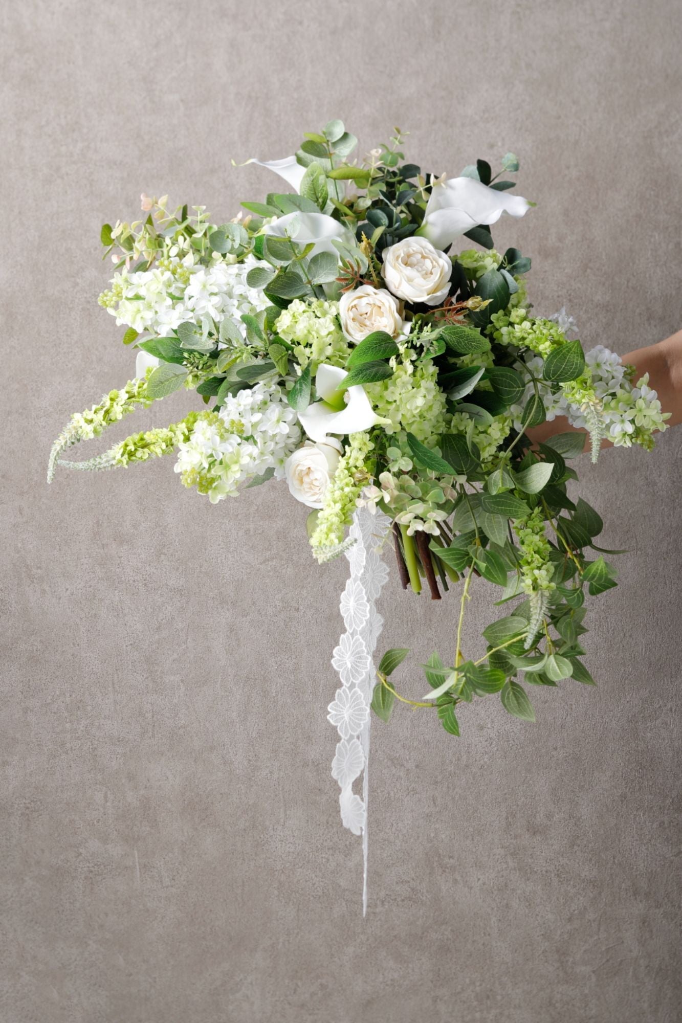 造花 レンタルブーケ】爽やかカラーブーケ ホワイト✖︎グリーン