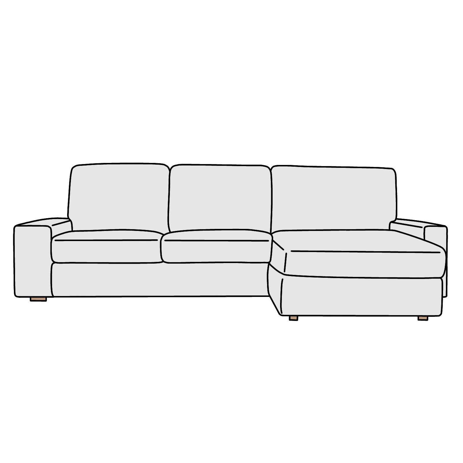 IKEA（イケア）KIVIK（シーヴィク）肘付2人掛+寝椅子B 横幅約280cm