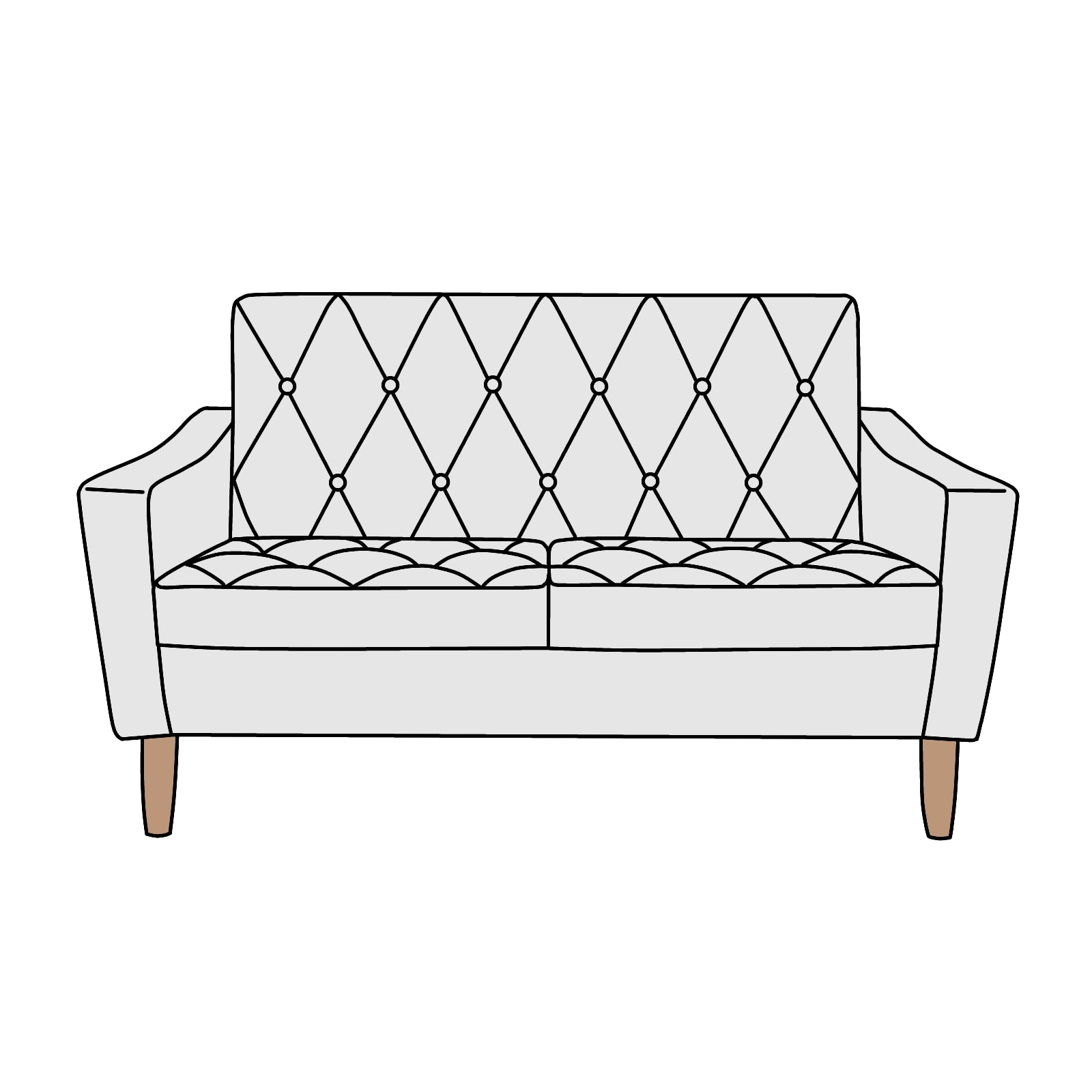 カリモク家具 カリモク60 ロビーチェア 2シーター 横幅約124cm