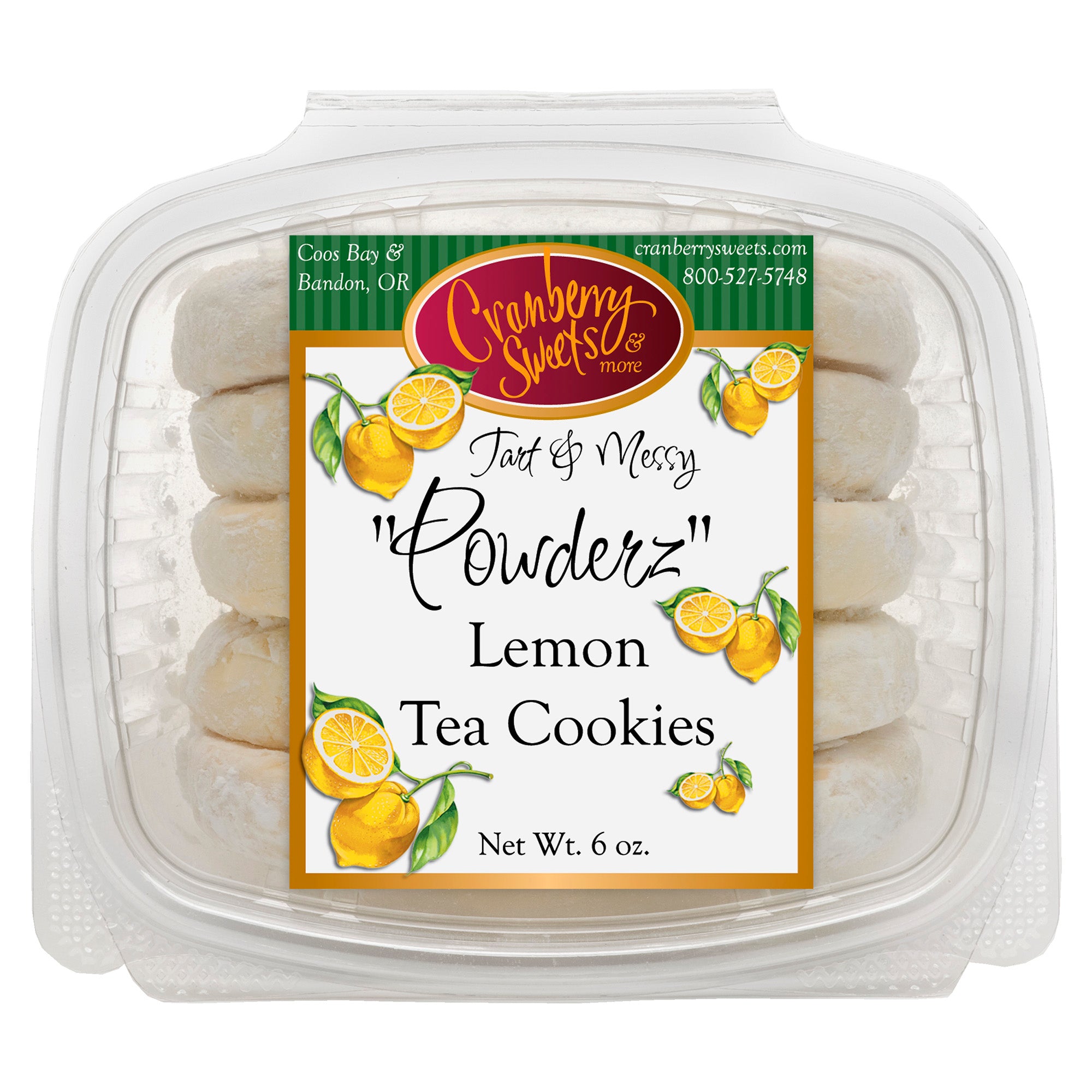 Powderz Lemon Tea Cookies 6oz. – Cranberry Sweets & More