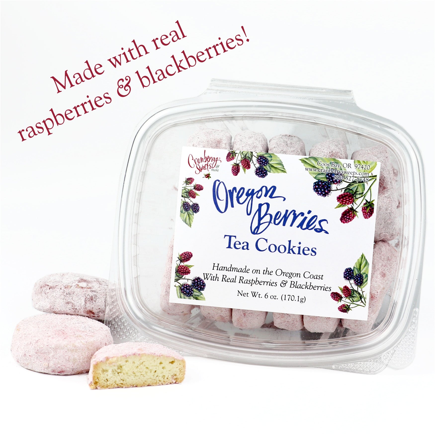 Oregon Berries Powderz Tea Cookies 6oz. – Cranberry Sweets & More