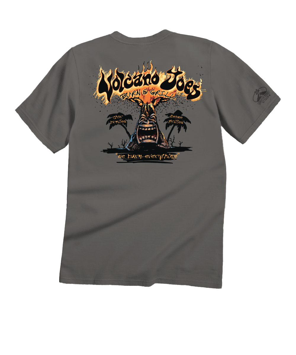 Volcano Joe's T-Shirt | Men's Crater Dyed® Grey Crewneck