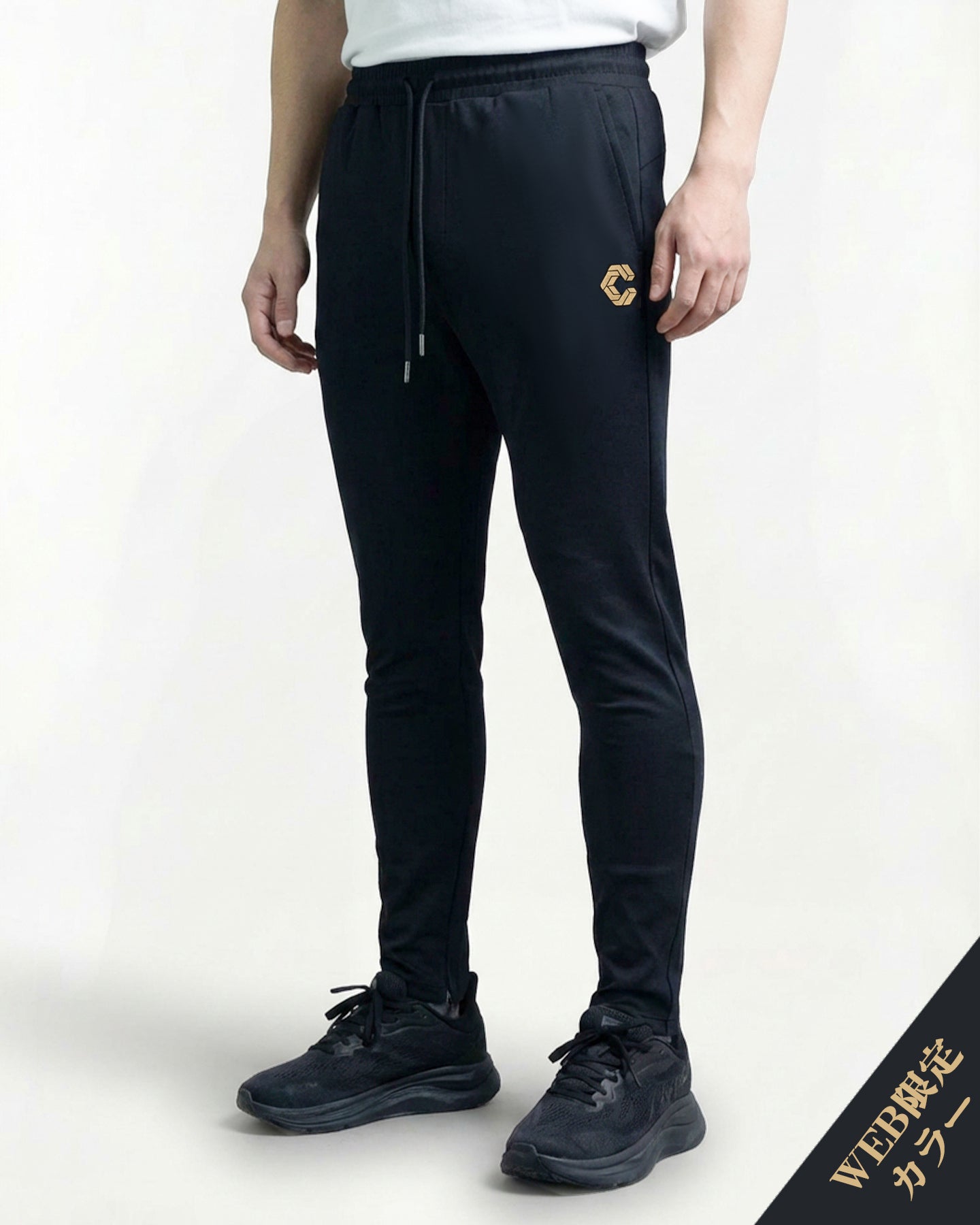CRONOS HIGH-STRETCH SKINNY PANTS【BLACK×GOLD】