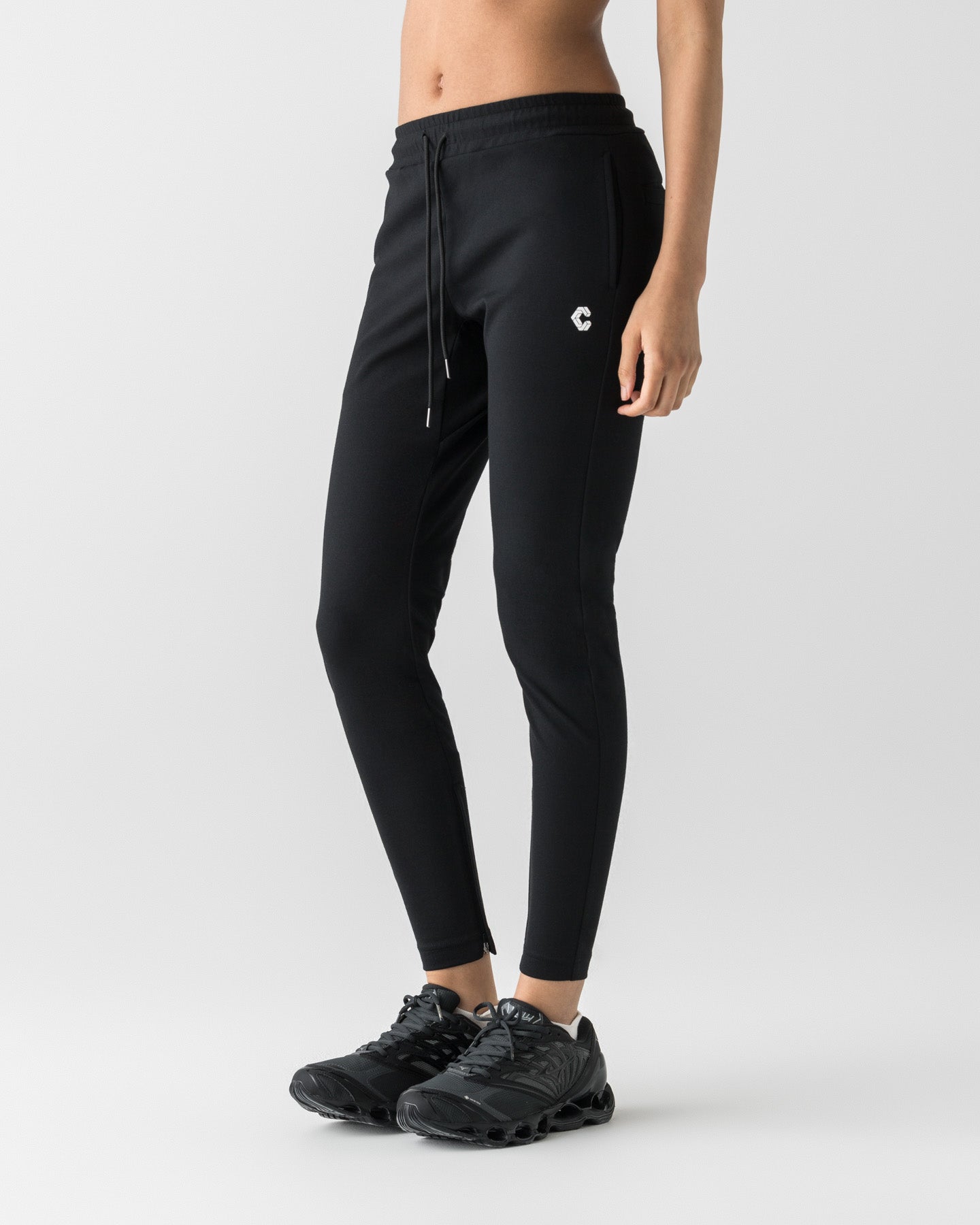CRONOS WOMEN HIGH-STRETCH SKINNY PANTS【BLACK】
