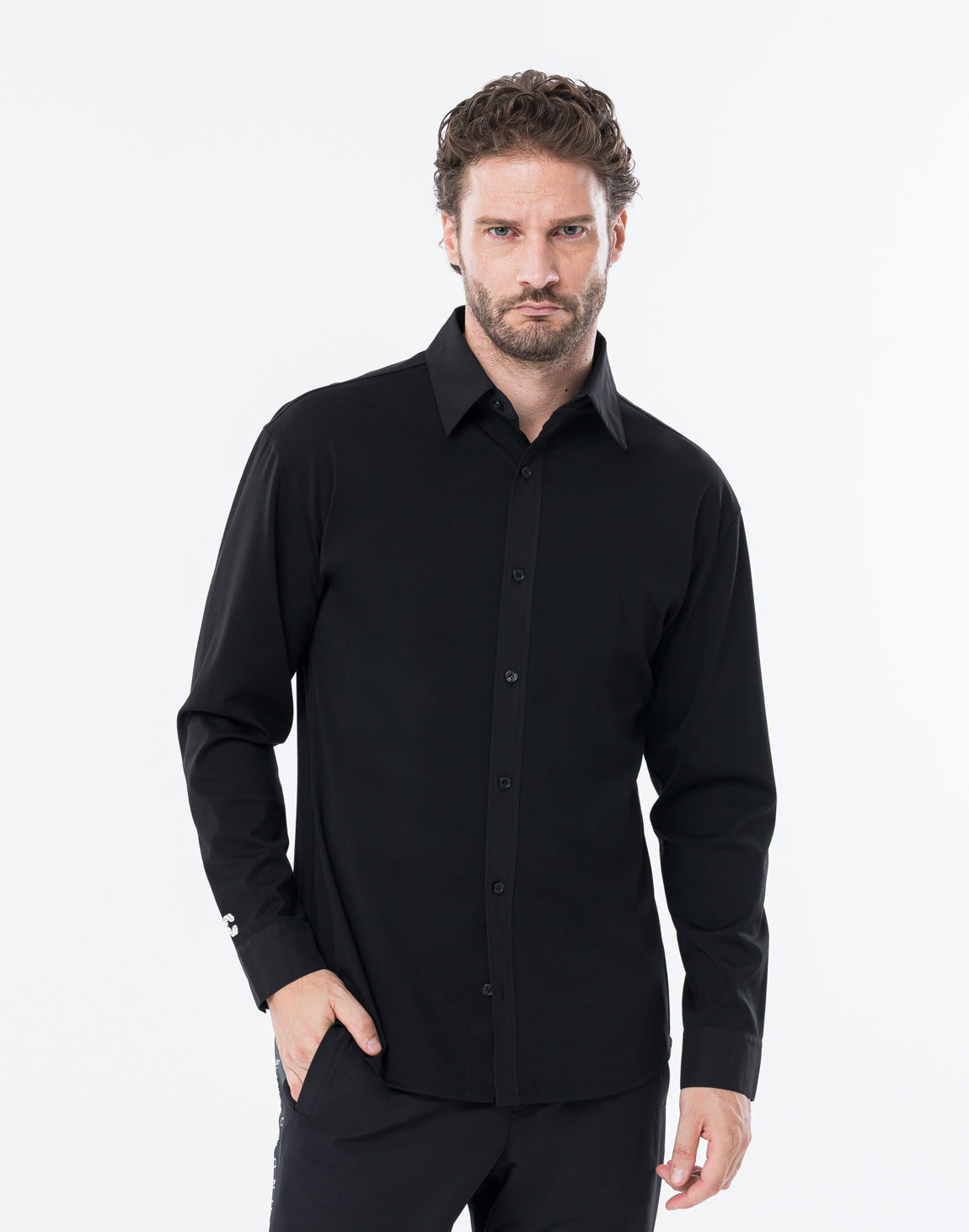 CRONOS BLACK ACTIVE FIT SHIRT【BLACK】