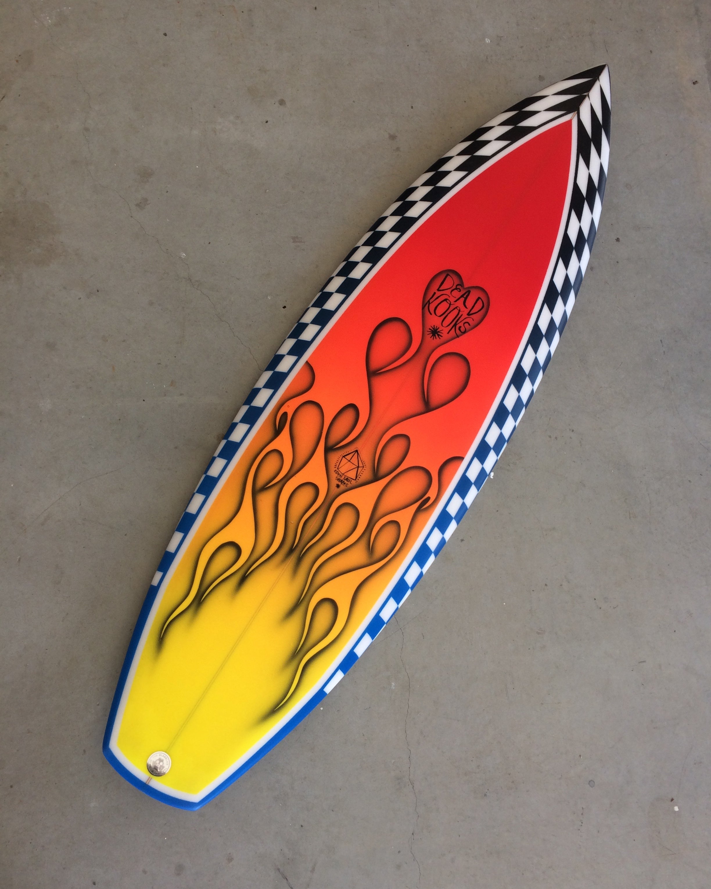 5'6 Flatdeck - Flame spray. – Dead Kooks Surfboards