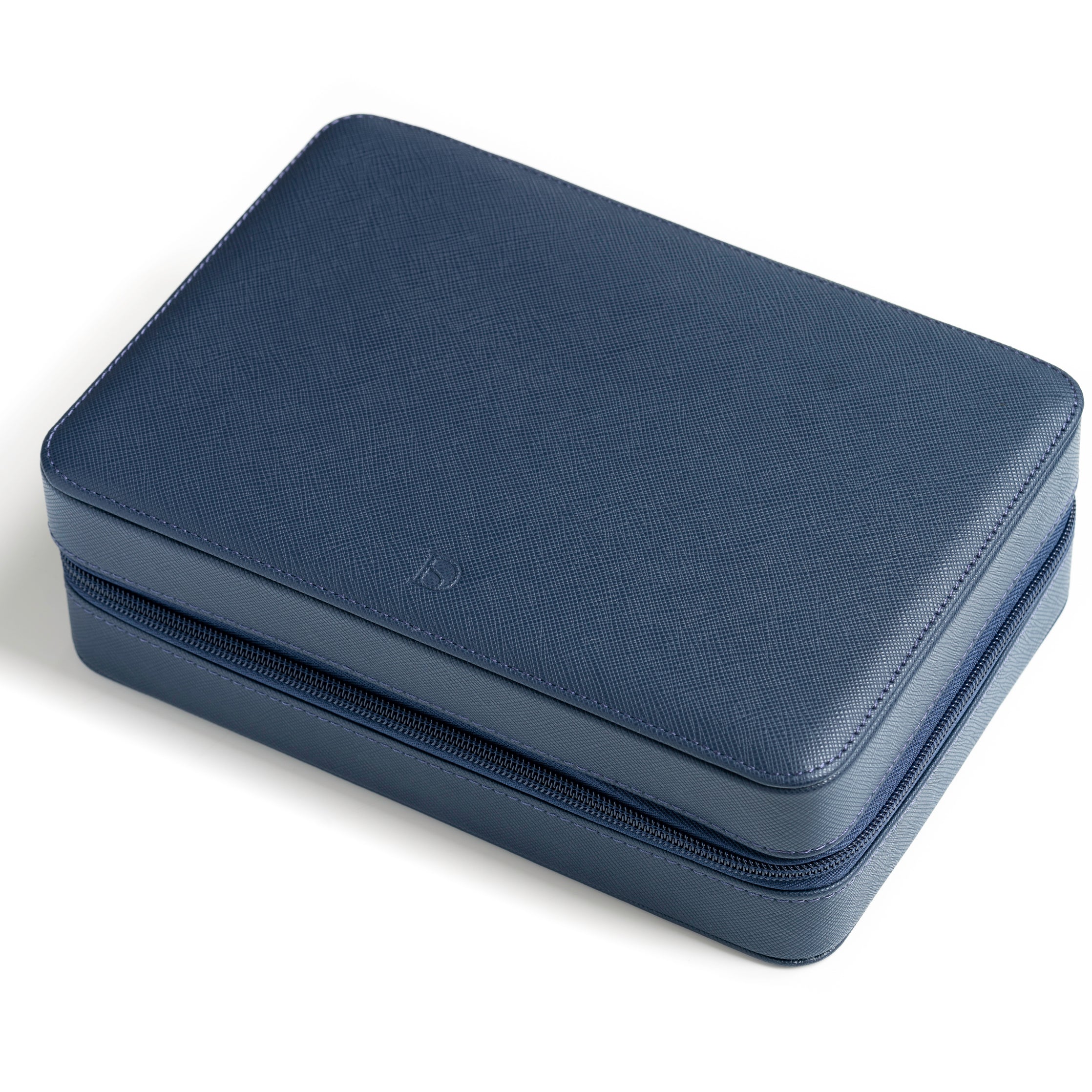 Zip Box (Eight) - Navy/Orange - Watch Storage Case | Delugs