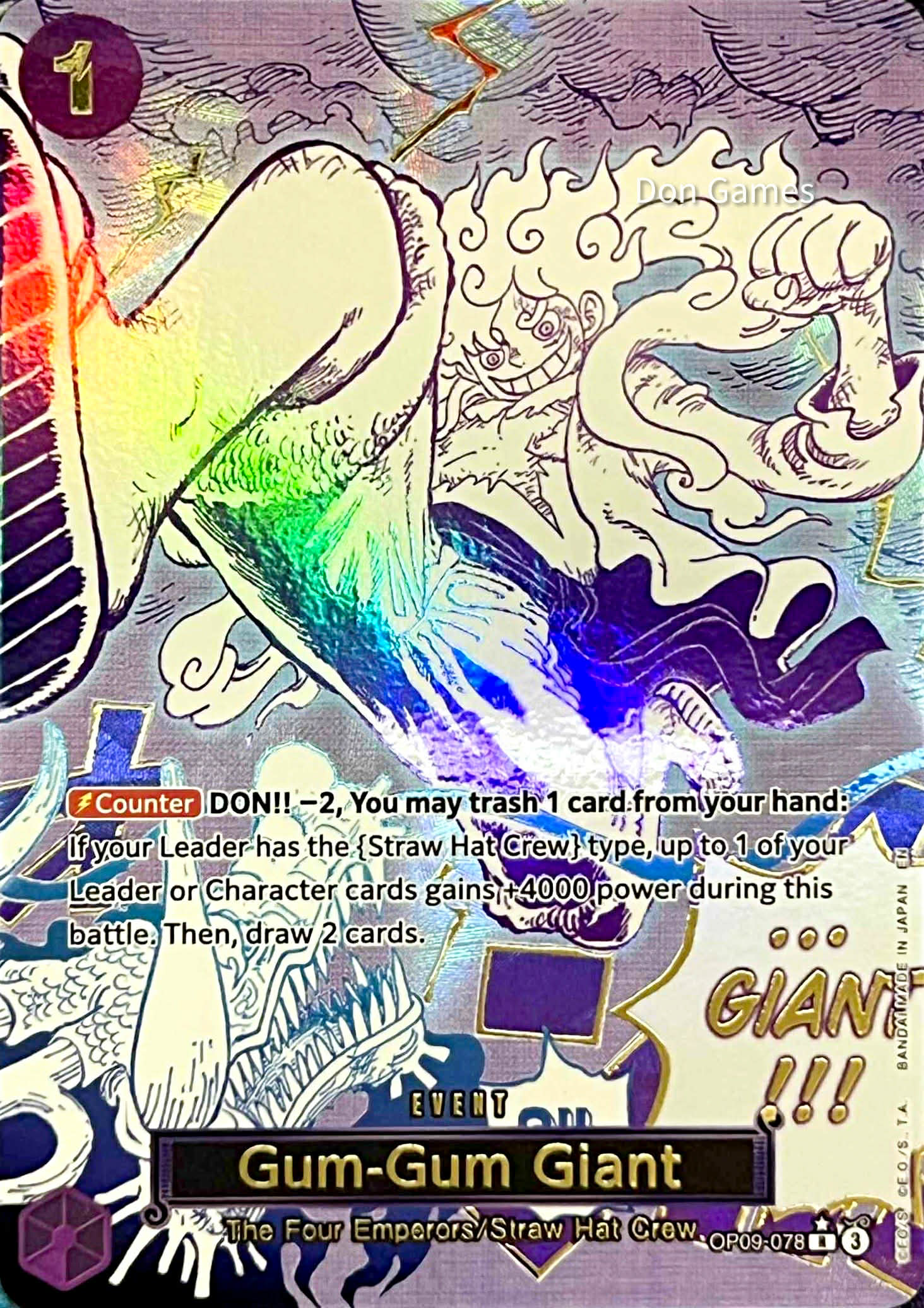 OP09-078 Gum-Gum Giant Event Card Special Alternate Art (PRB-02