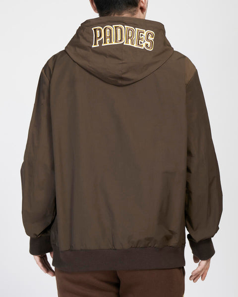 Pro Standard Brown San Diego Padres Hybrid Woven Full Zipup Hoodie