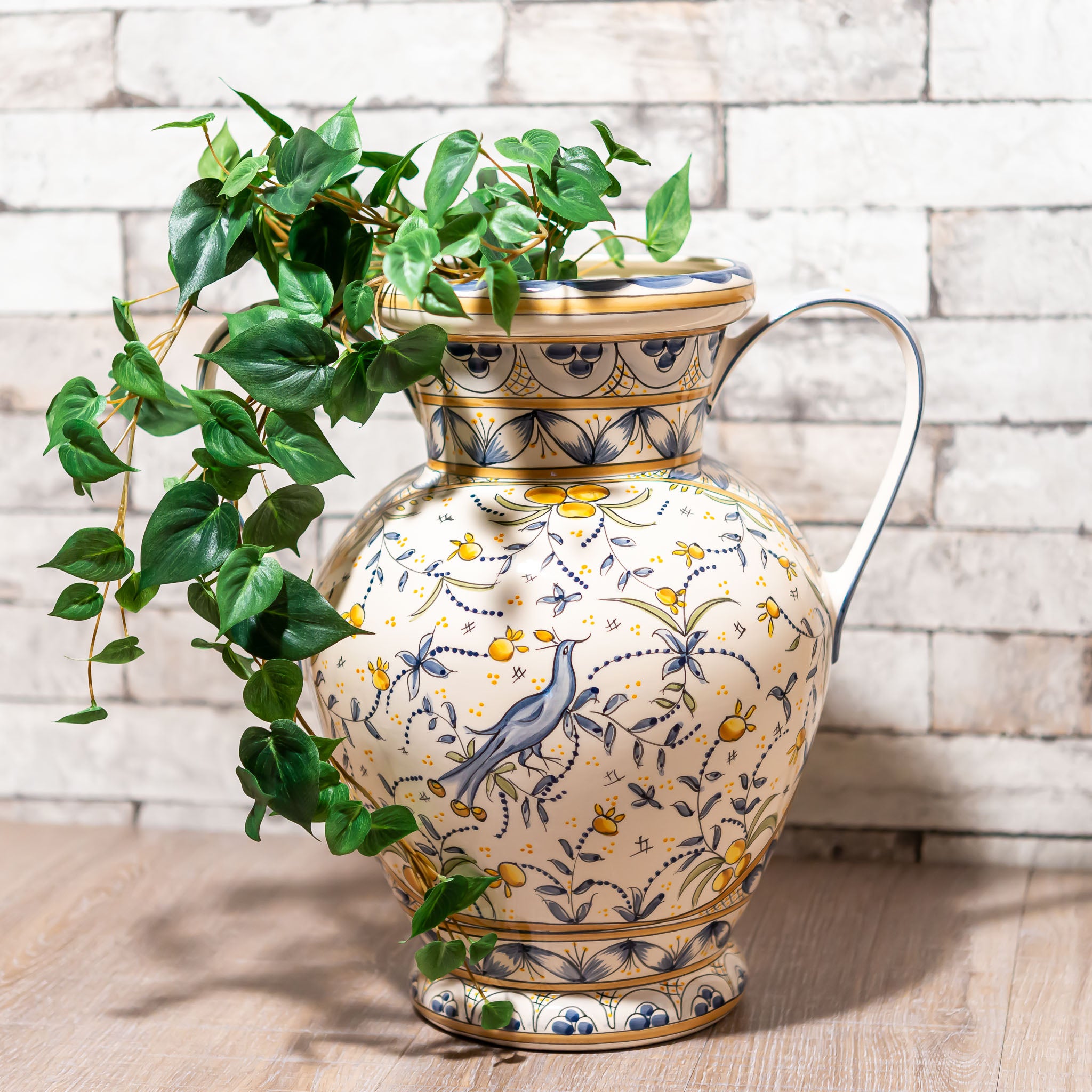 アウトレット】ポルトガル製 陶器 両手付き飾り壷 - エステルノ