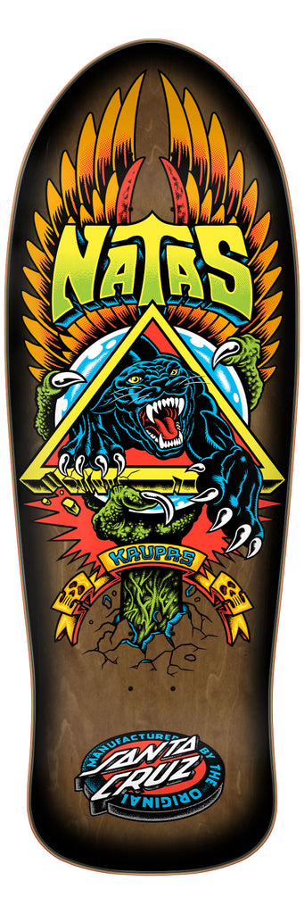 SANTA CRUZ NATAS PANTHER REISSUE SKATEBOARD DECK - BROWN STAINED