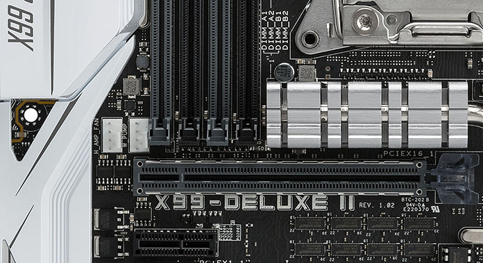 The X99-Deluxe II motherboard powers a prosumer Broadwell-E build
